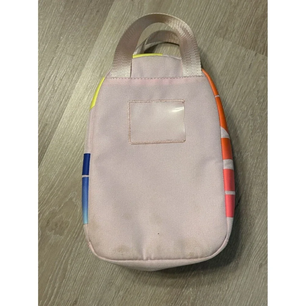 Nike Pink and Colorful Logo Multi Zip JDI Fuel Pack Lunch Bag